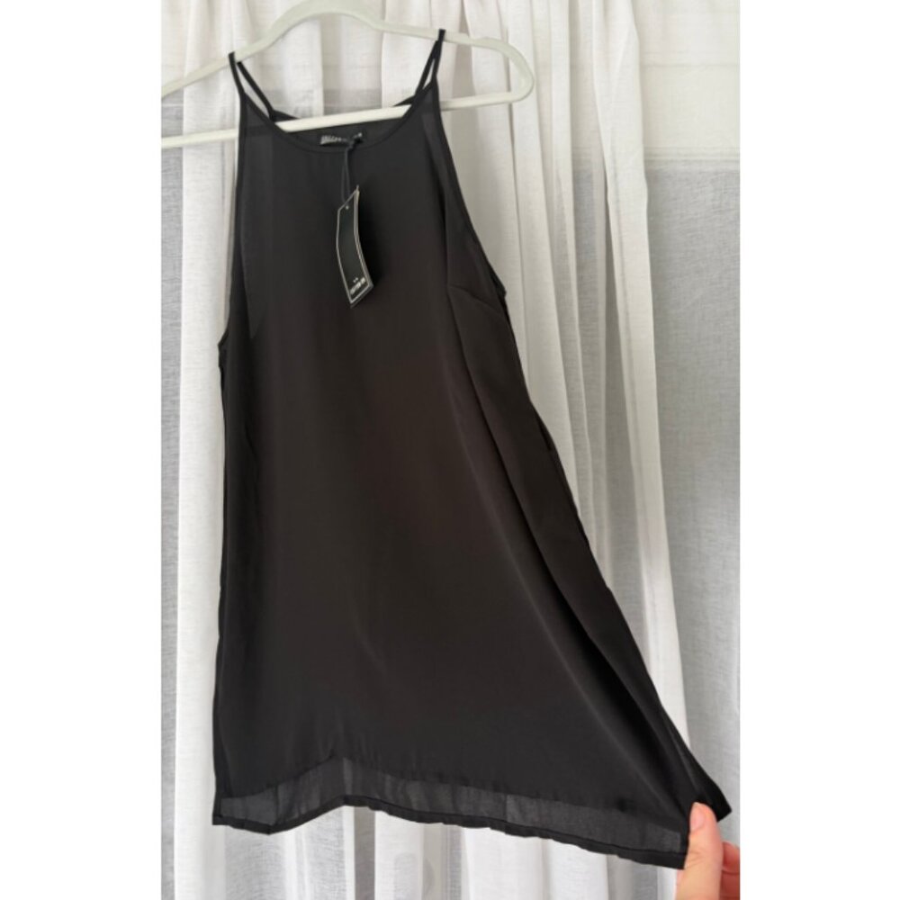 NWT Cotton On Cassandra Strappy High Neck Cami Black Splits – Size M